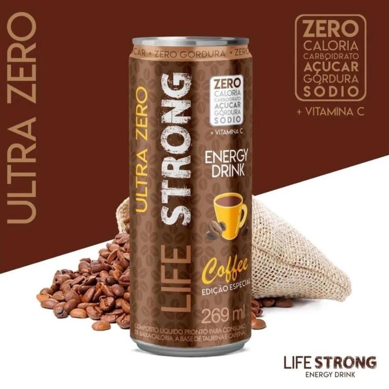 Energético Life Strong Ultra Zero Energy Drink Coffee Zero Açucar